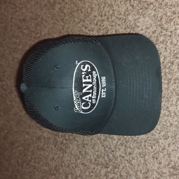 Raising Canes Chicken Fingers Embroidered Slate Black Hat Uniform Employee Cap - Picture 1 of 6